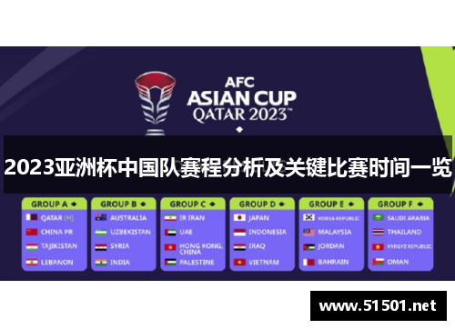 2023亚洲杯中国队赛程分析及关键比赛时间一览